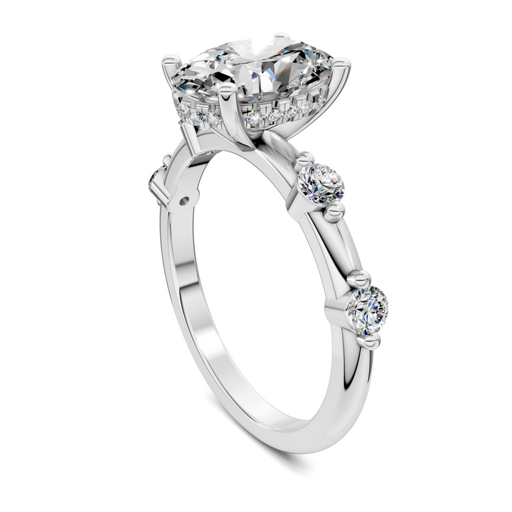 Serena Hidden Halo Accent Ring
