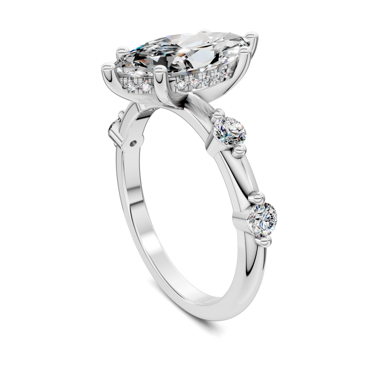 Serena Hidden Halo Accent Ring