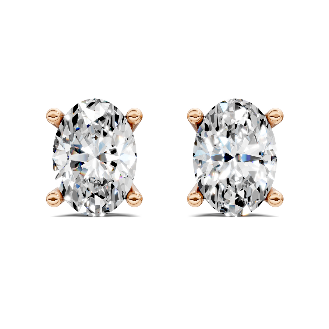 Oval Cut Basket Studs