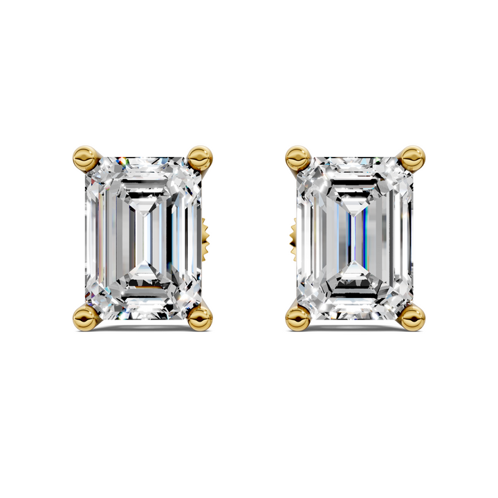 Emerald Cut Basket Studs