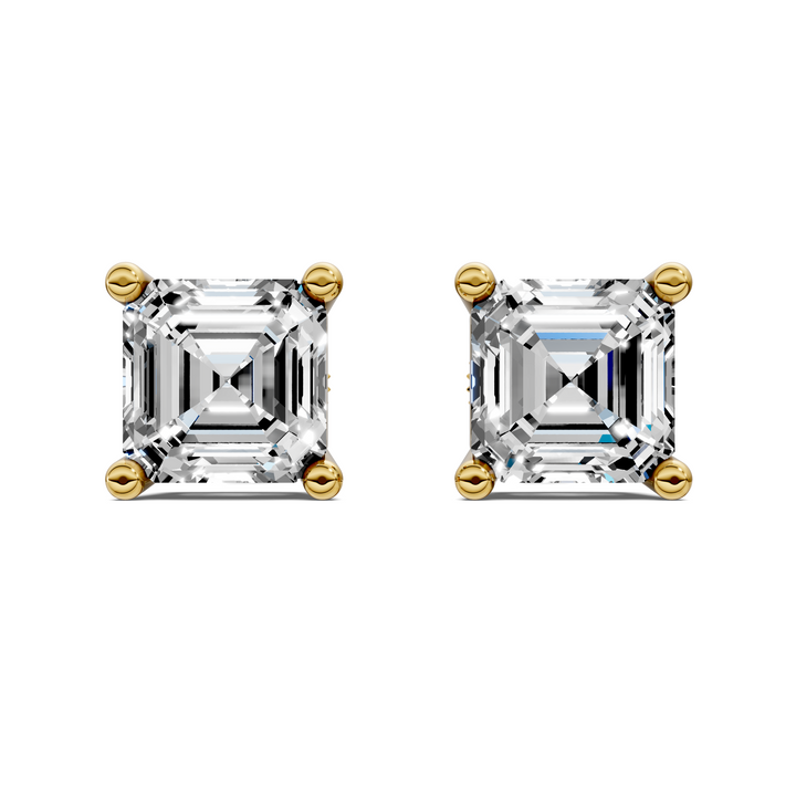 Asscher Cut Basket Studs