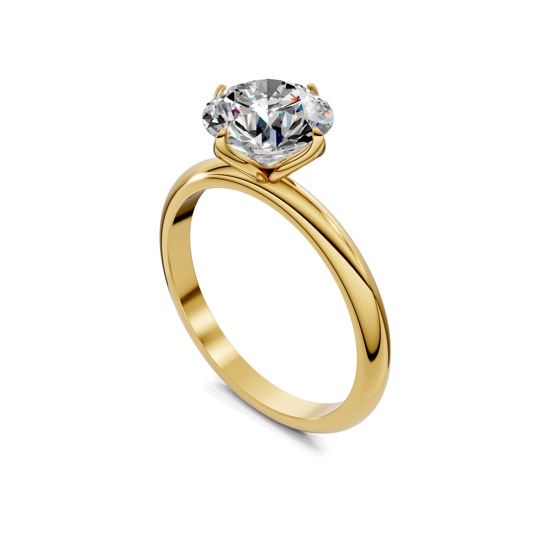 Alyssa Lotus Basket Solitaire Engagement Ring