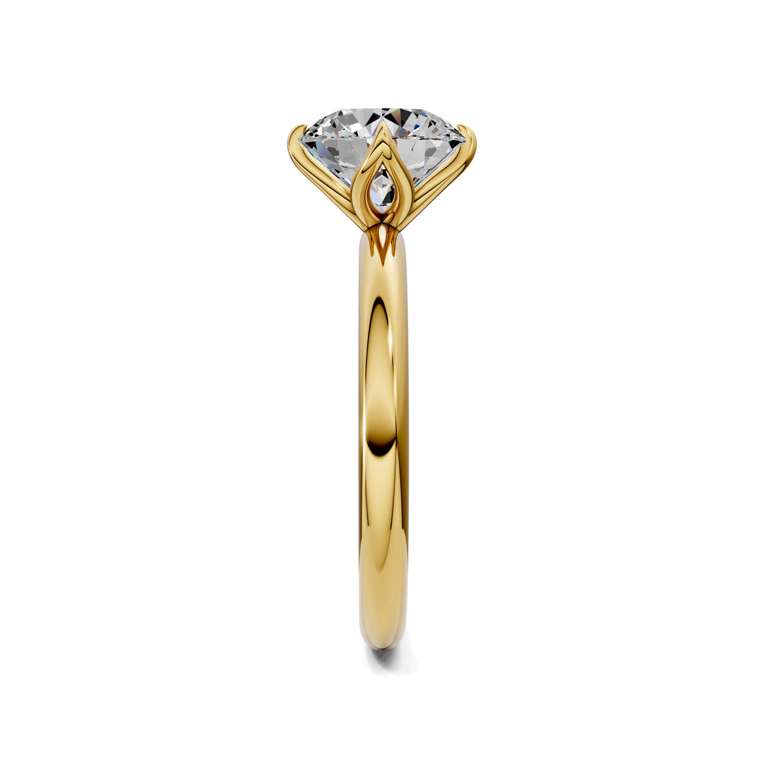 Alyssa Lotus Basket Solitaire Engagement Ring