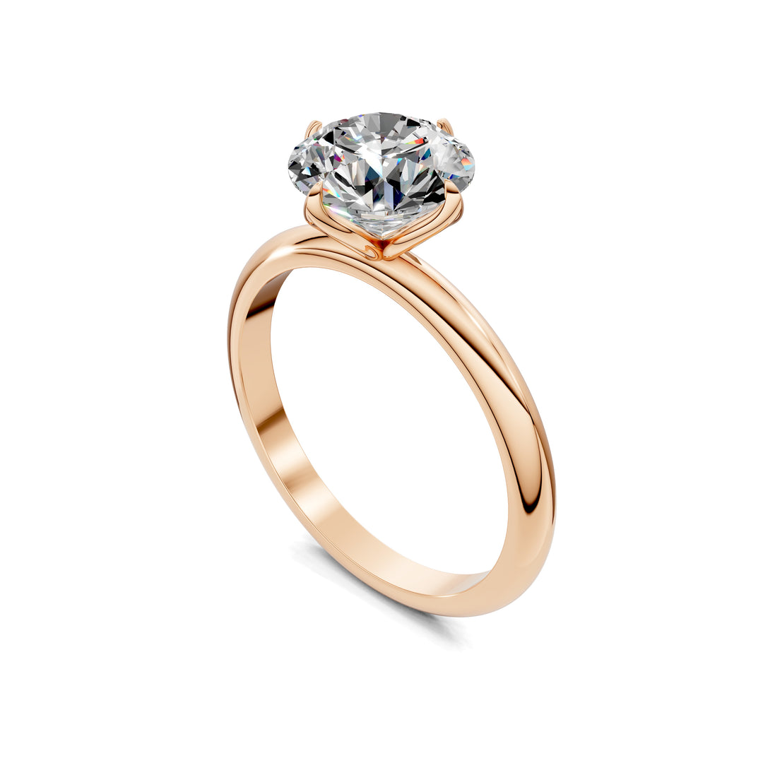 Alyssa Lotus Basket Solitaire Engagement Ring