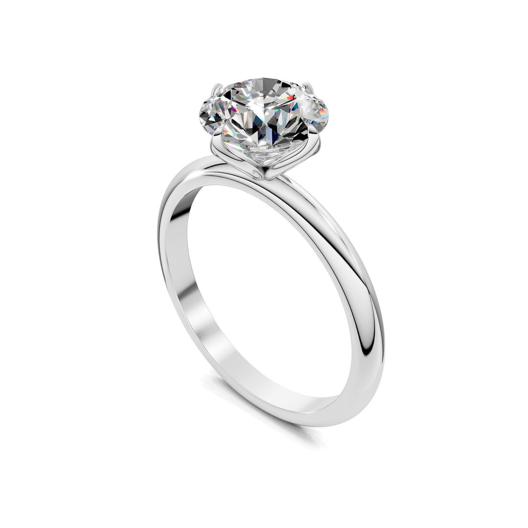Alyssa Lotus Basket Solitaire Engagement Ring