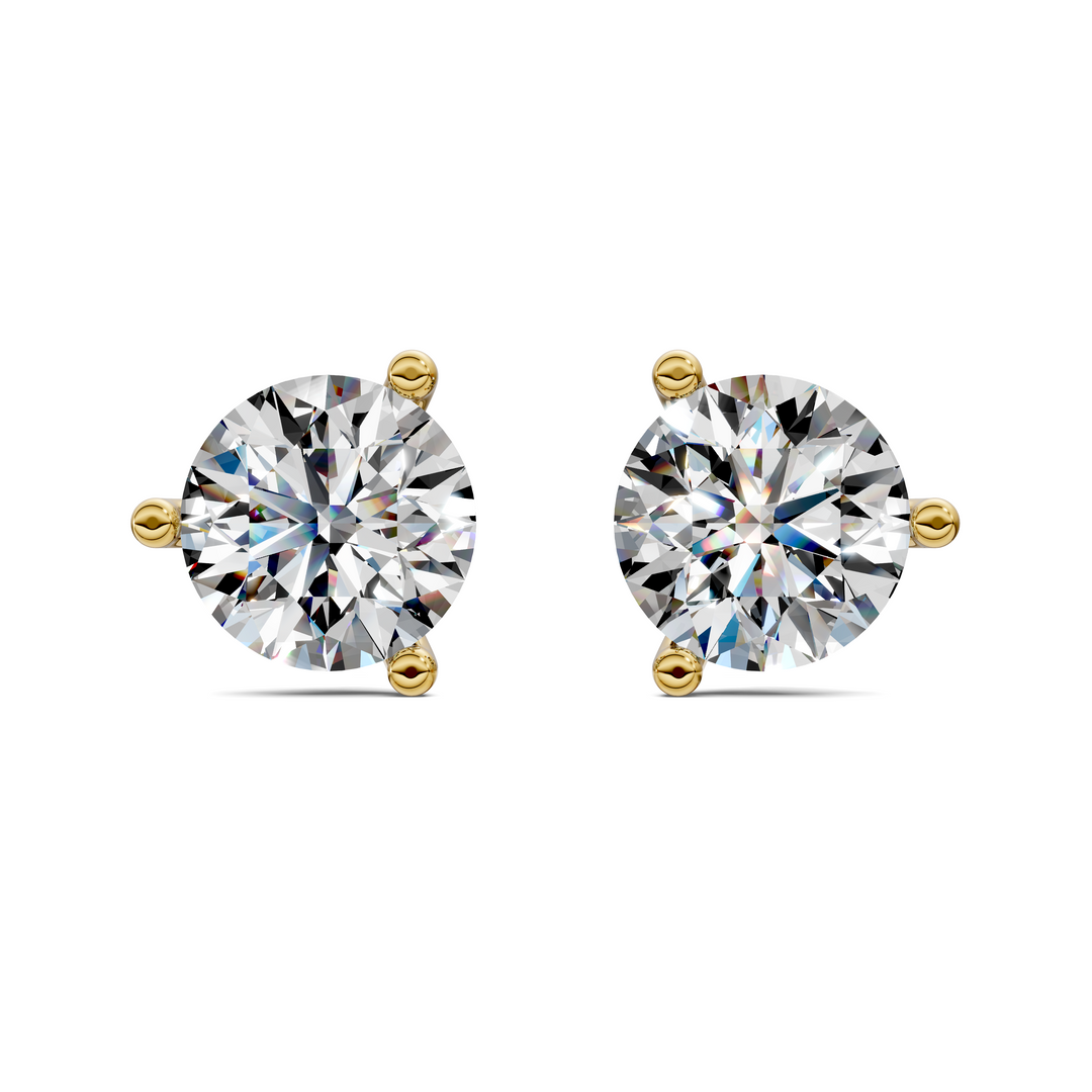 Round Cut Martini Stud Earrings