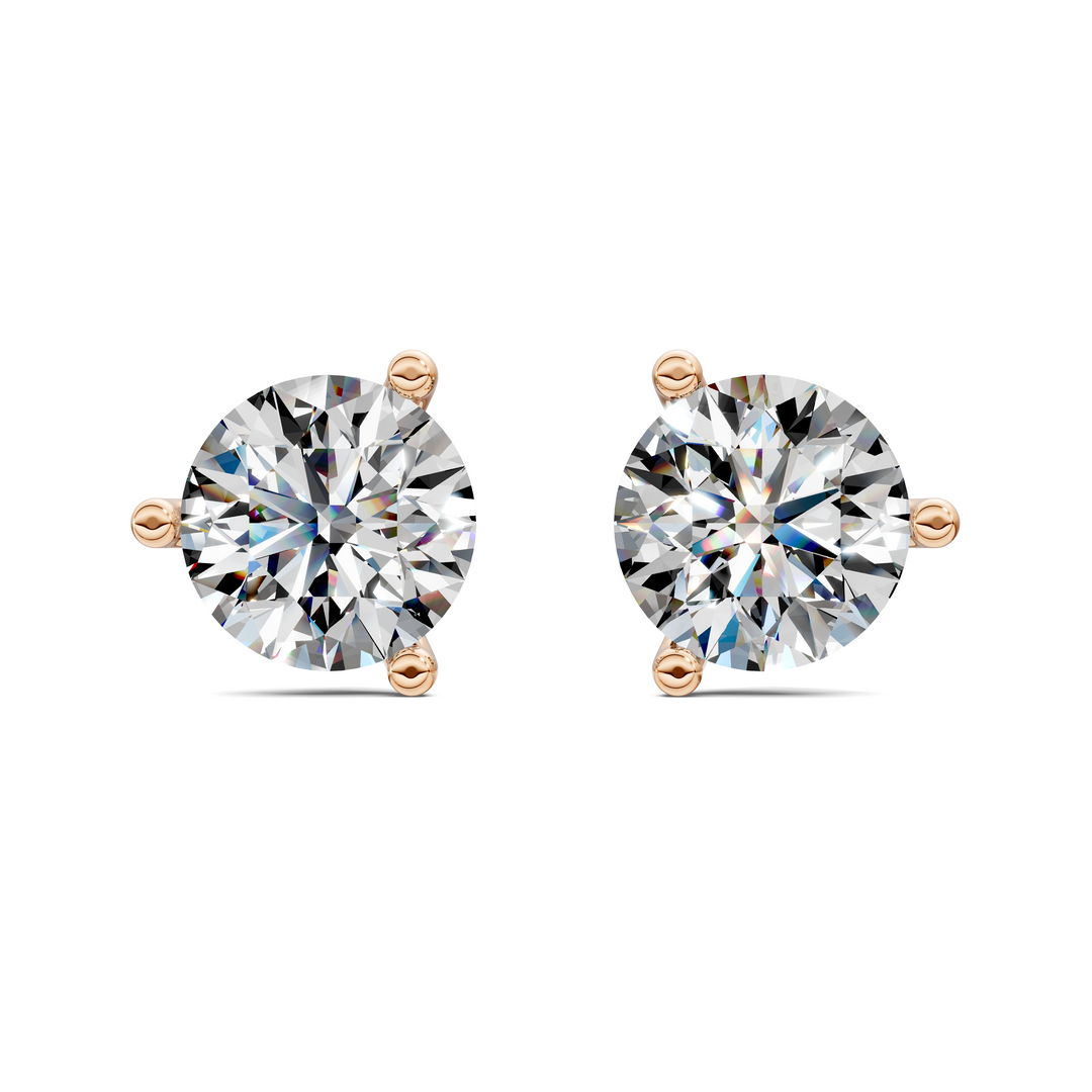 Round Cut Martini Stud Earrings