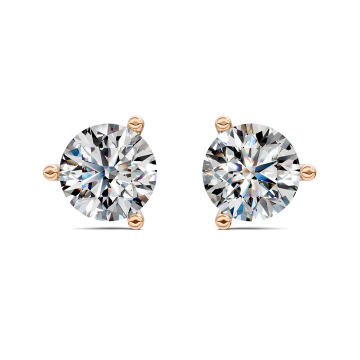 Round Cut Martini Stud Earrings