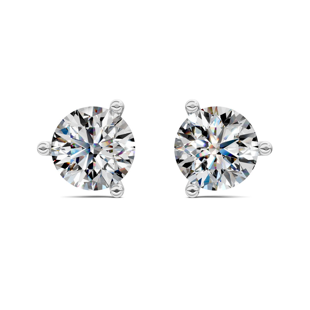 Round Cut Martini Stud Earrings