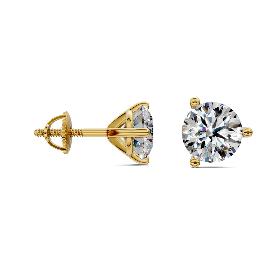 Round Cut Martini Stud Earrings