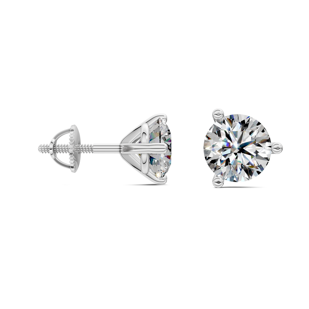 Round Cut Martini Stud Earrings