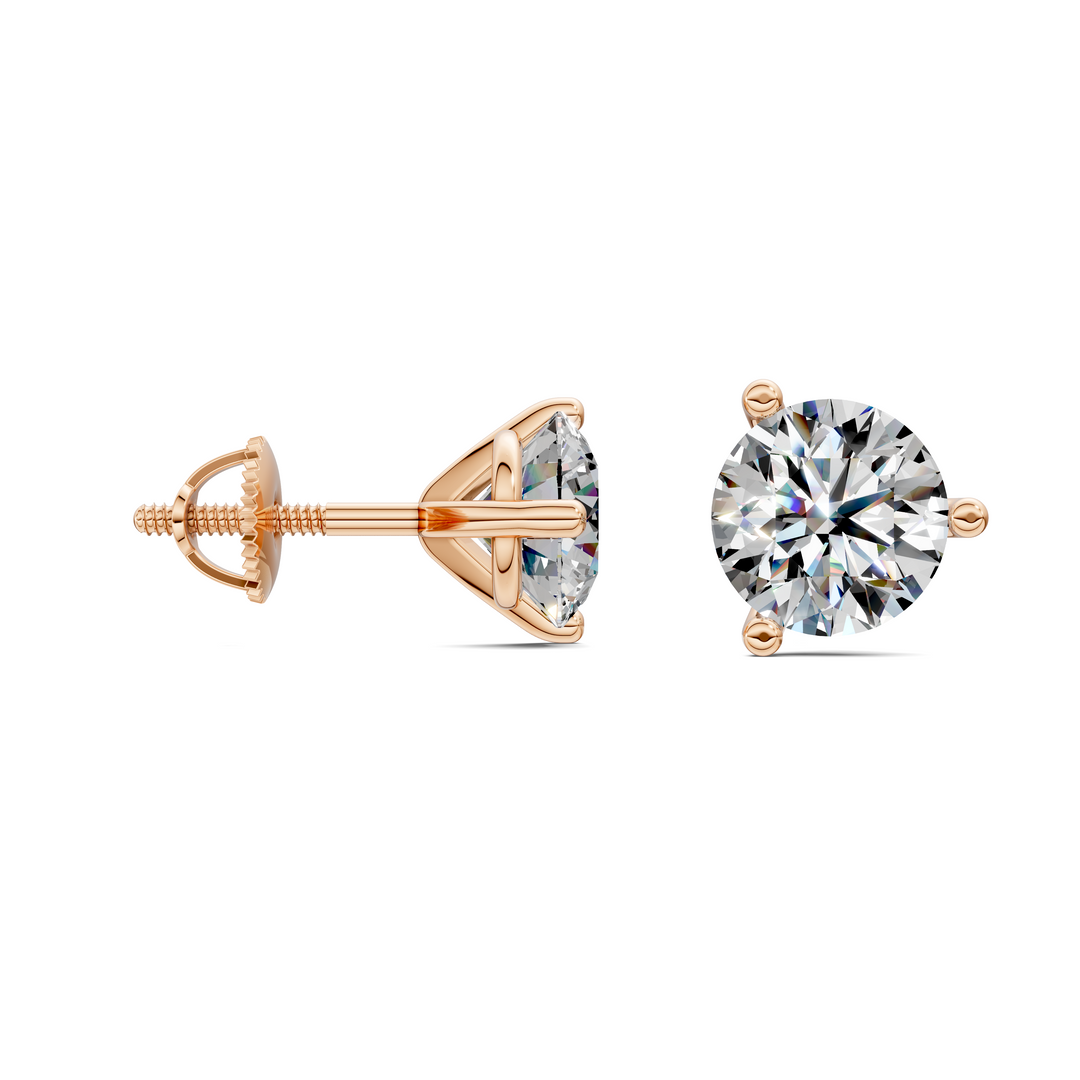 Round Cut Martini Stud Earrings