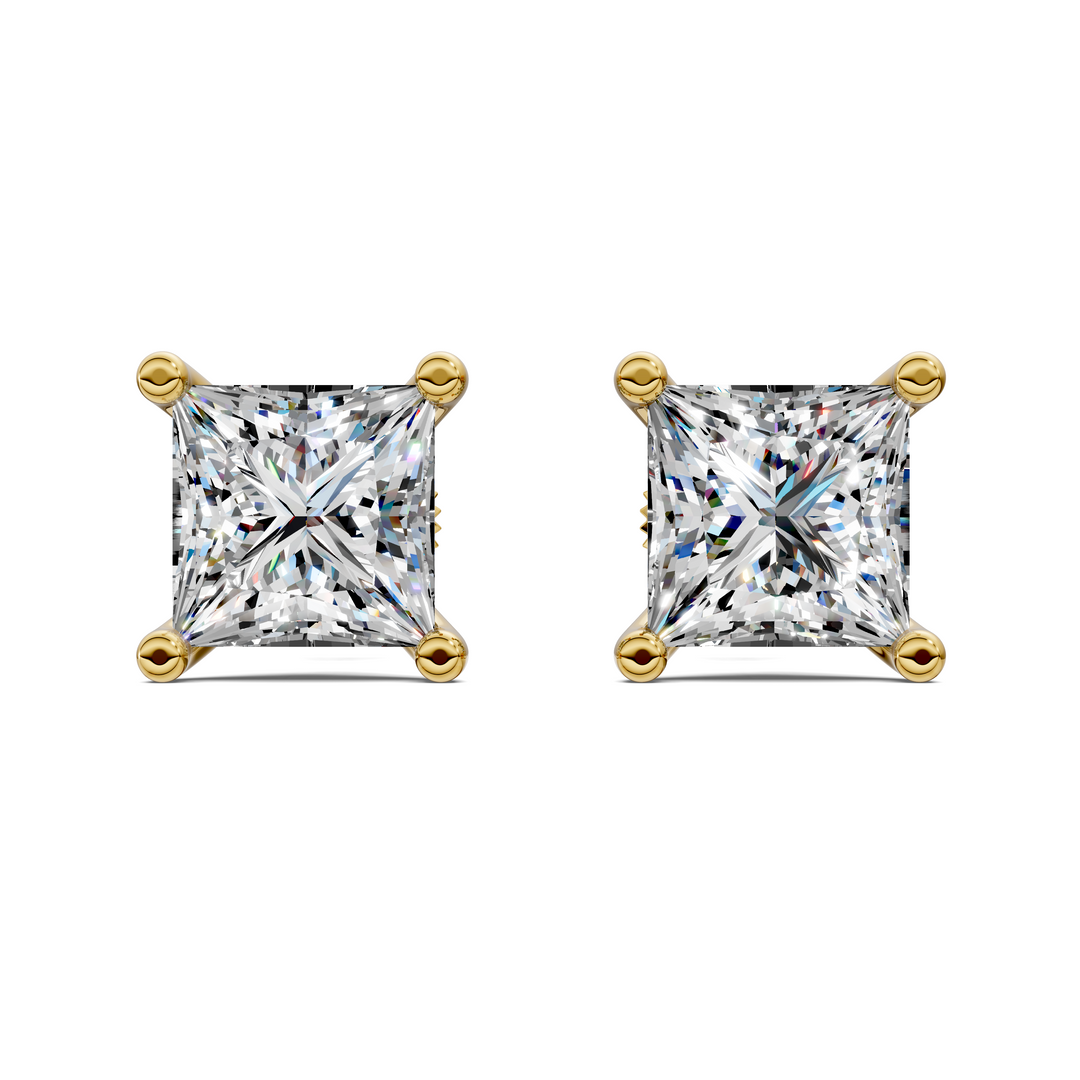 Princess Cut Martini Stud Earrings