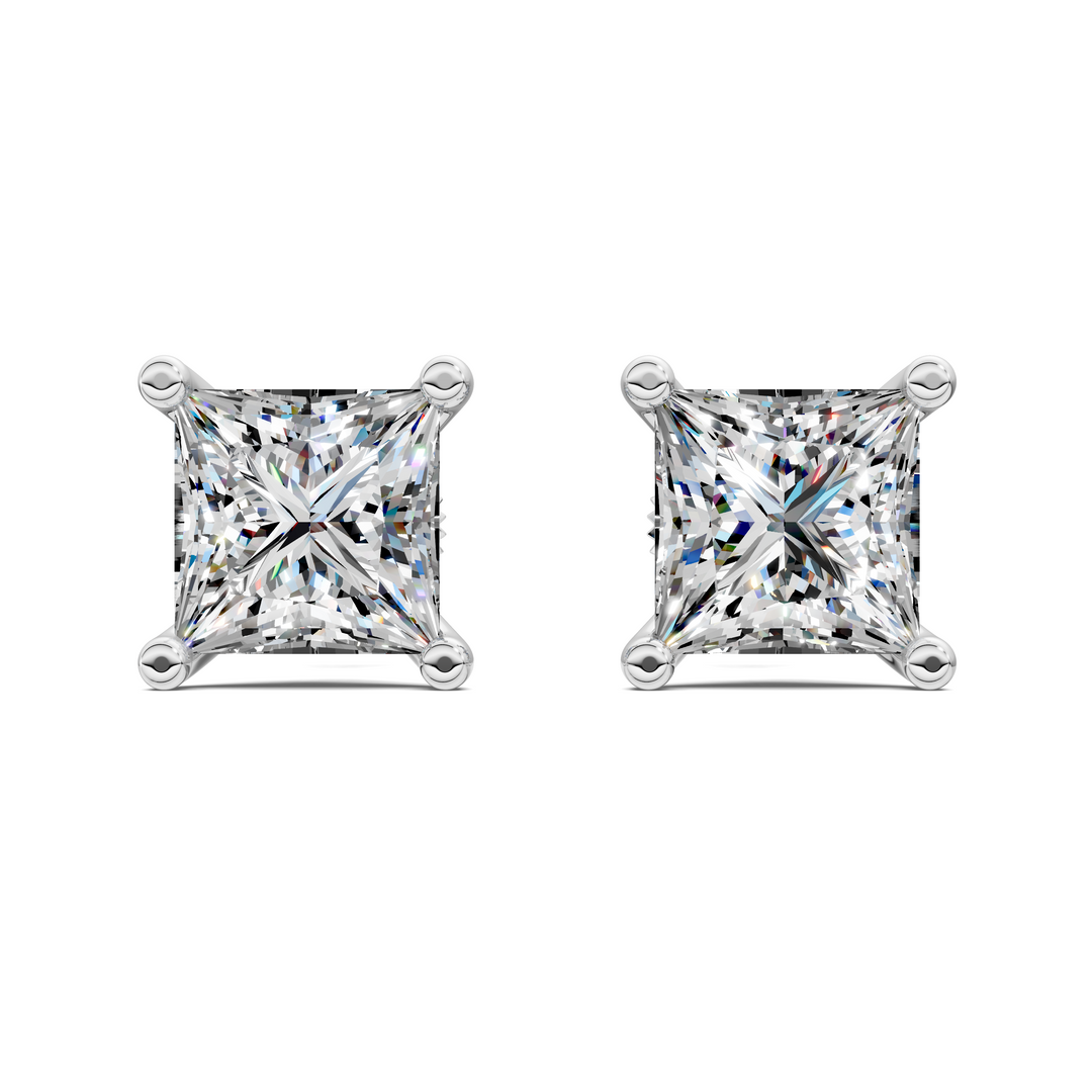 Princess Cut Martini Stud Earrings