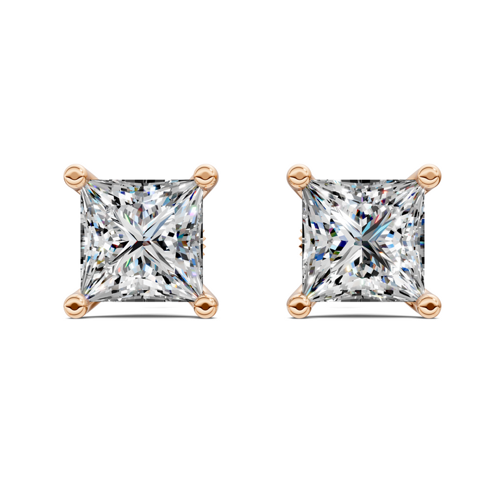 Princess Cut Martini Stud Earrings