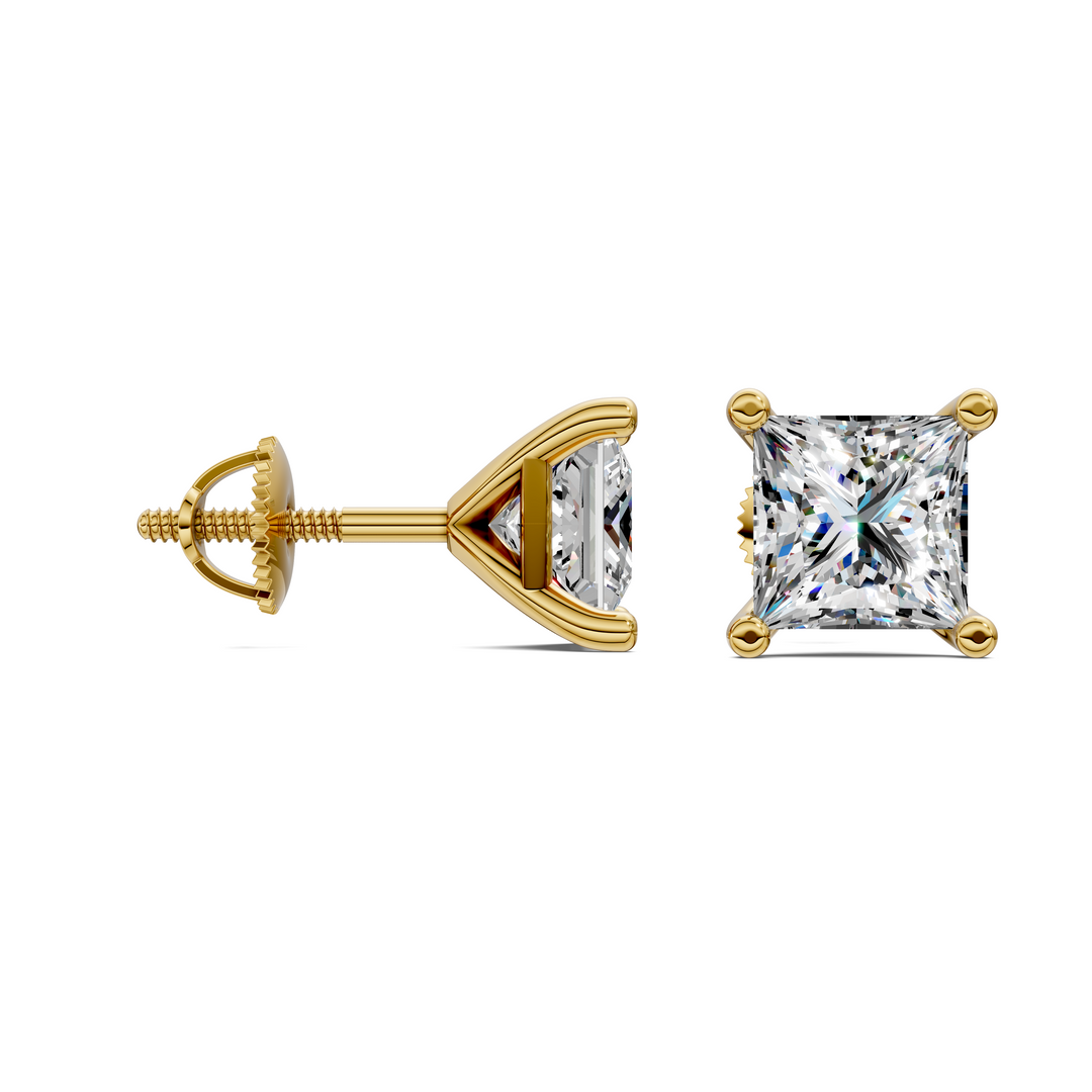 Princess Cut Martini Stud Earrings