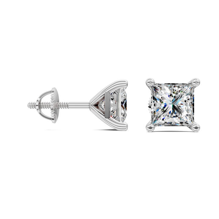 Princess Cut Martini Stud Earrings