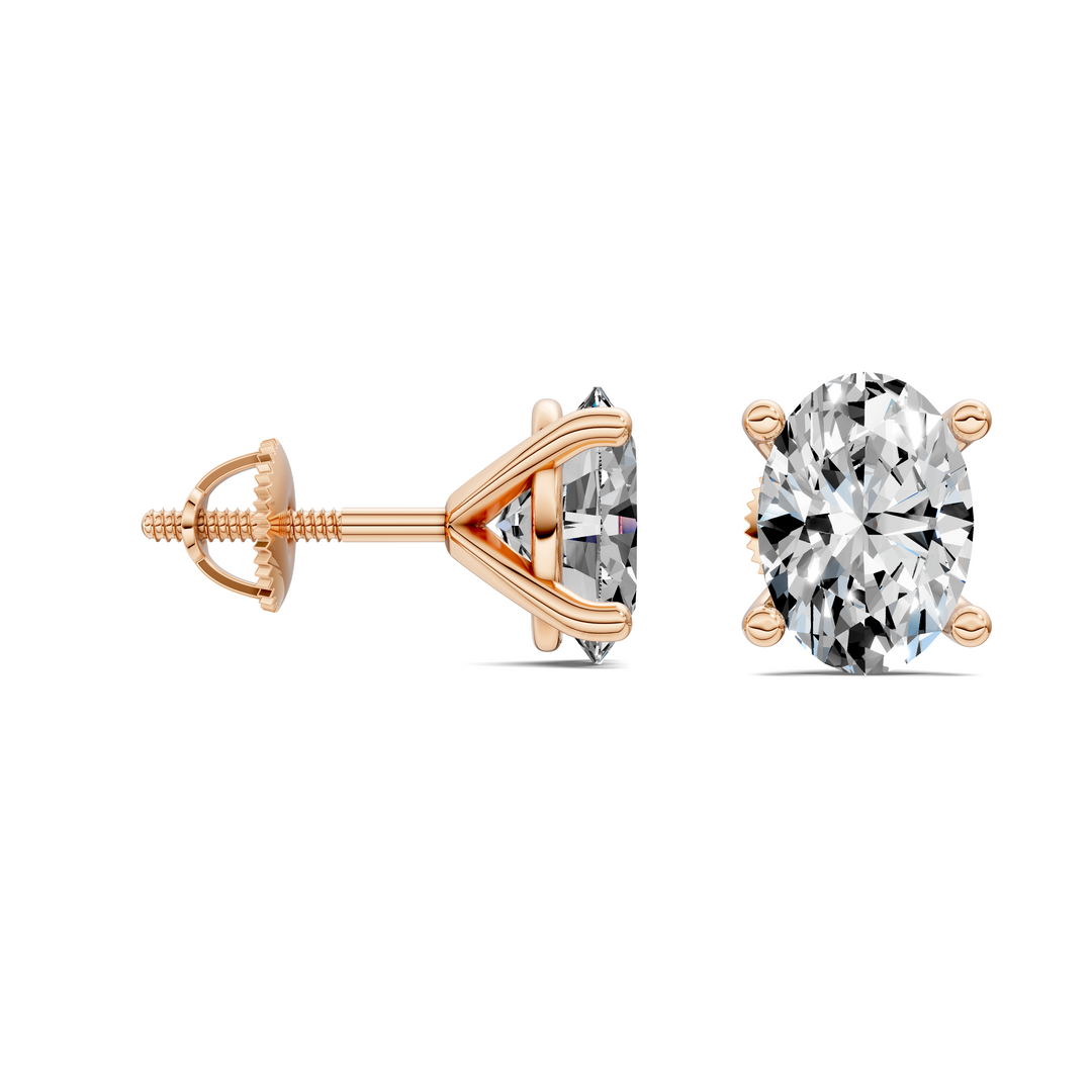 Oval Cut Martini Stud Earrings