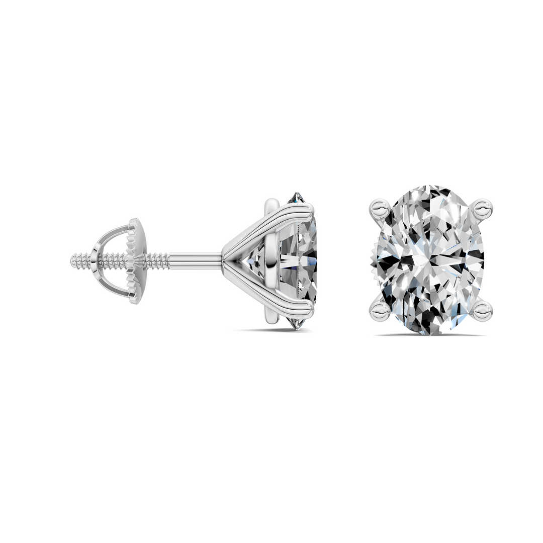 Oval Cut Martini Stud Earrings