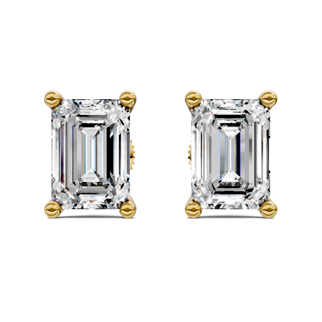 Emerald Cut Martini Stud Earrings