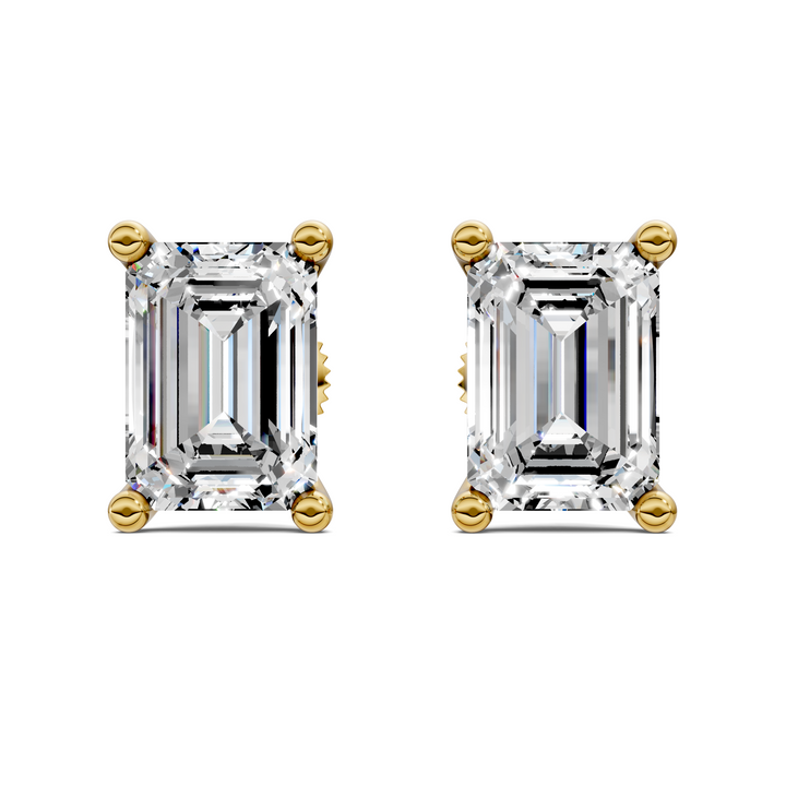 Emerald Cut Martini Stud Earrings