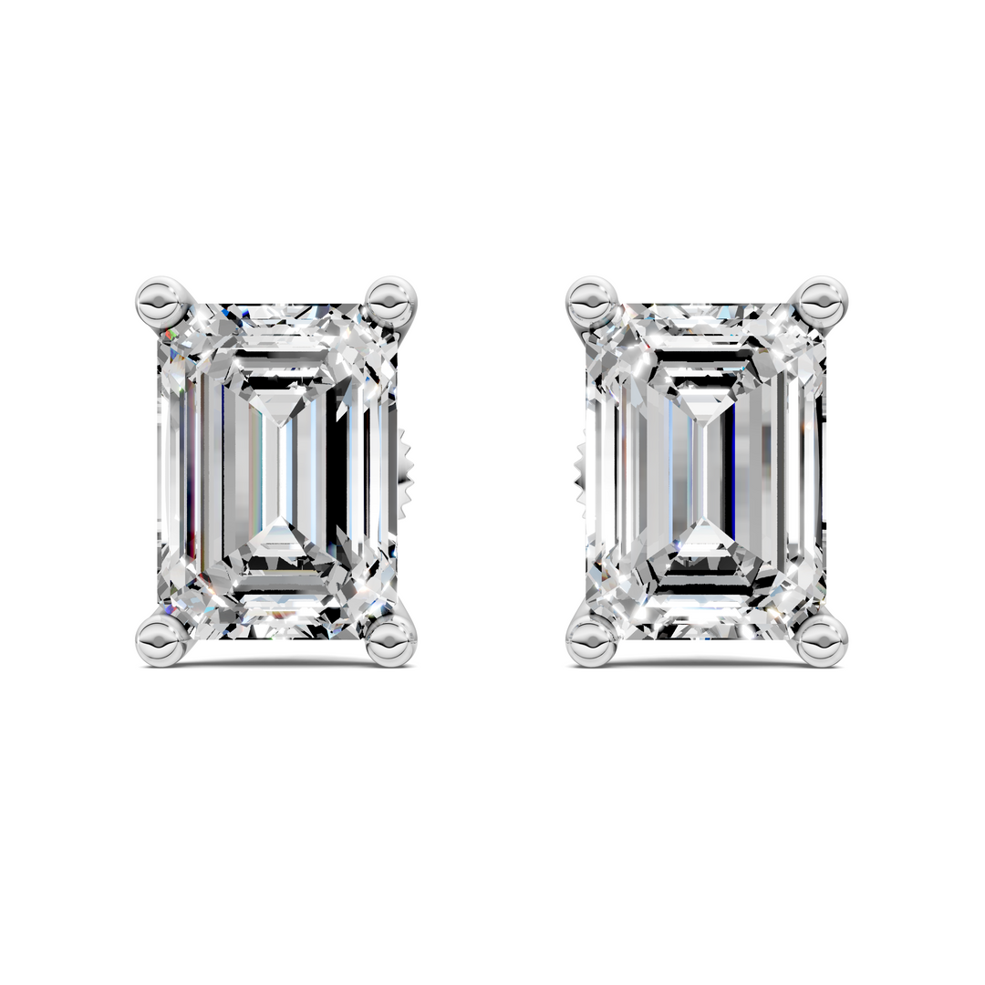 Emerald Cut Martini Stud Earrings