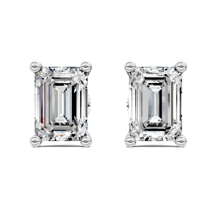 Emerald Cut Martini Stud Earrings