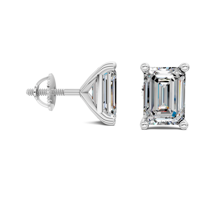 Emerald Cut Martini Stud Earrings