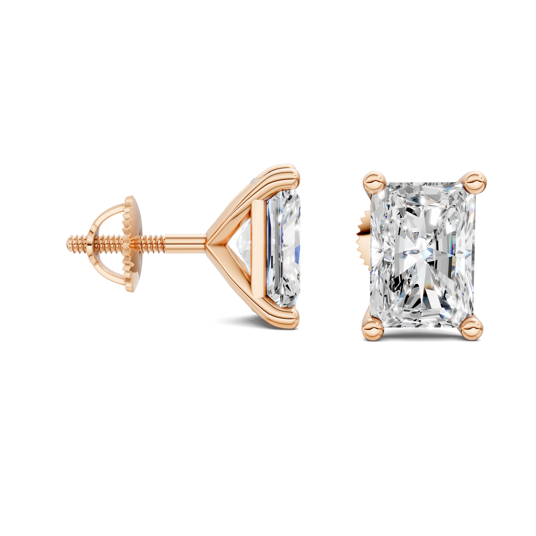 Radiant Cut Martini Stud Earrings
