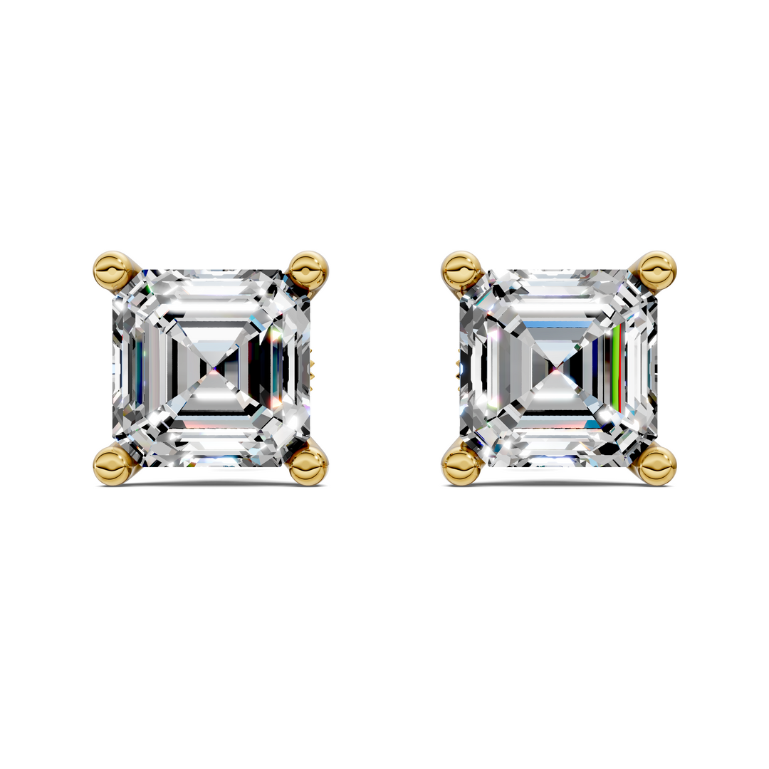 Asscher Cut Martini Stud Earrings