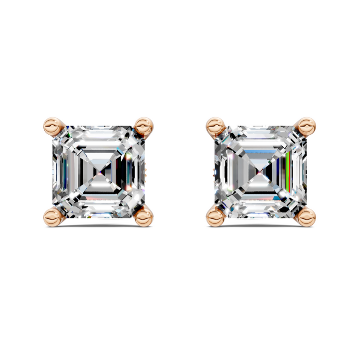 Asscher Cut Martini Stud Earrings