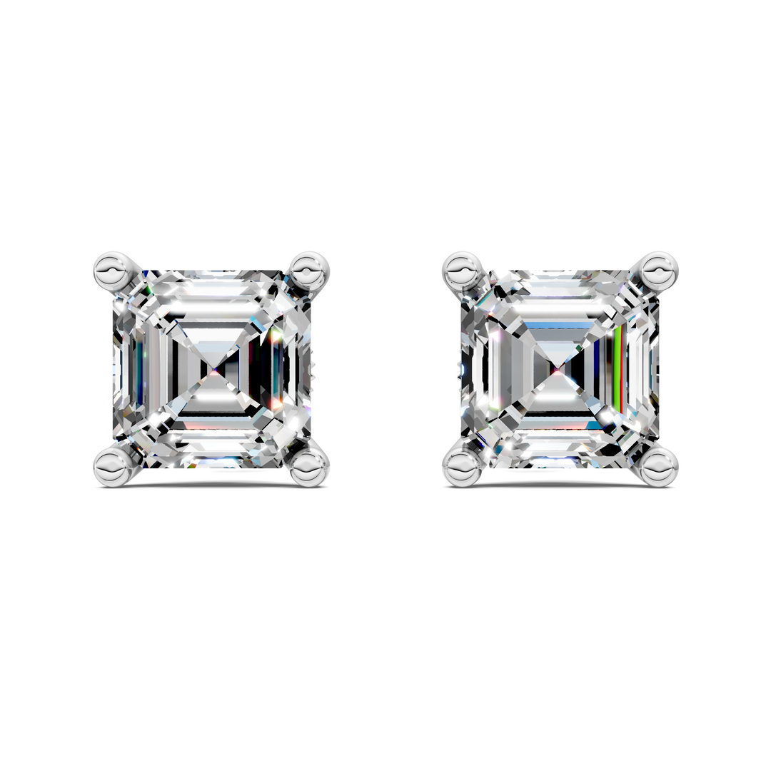 Asscher Cut Martini Stud Earrings