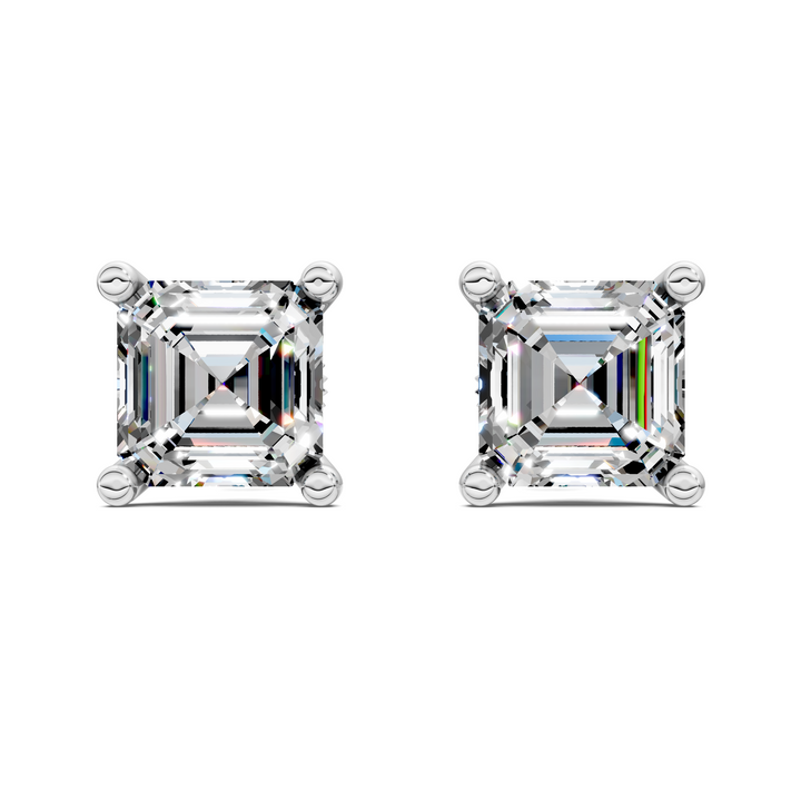 Asscher Cut Martini Stud Earrings