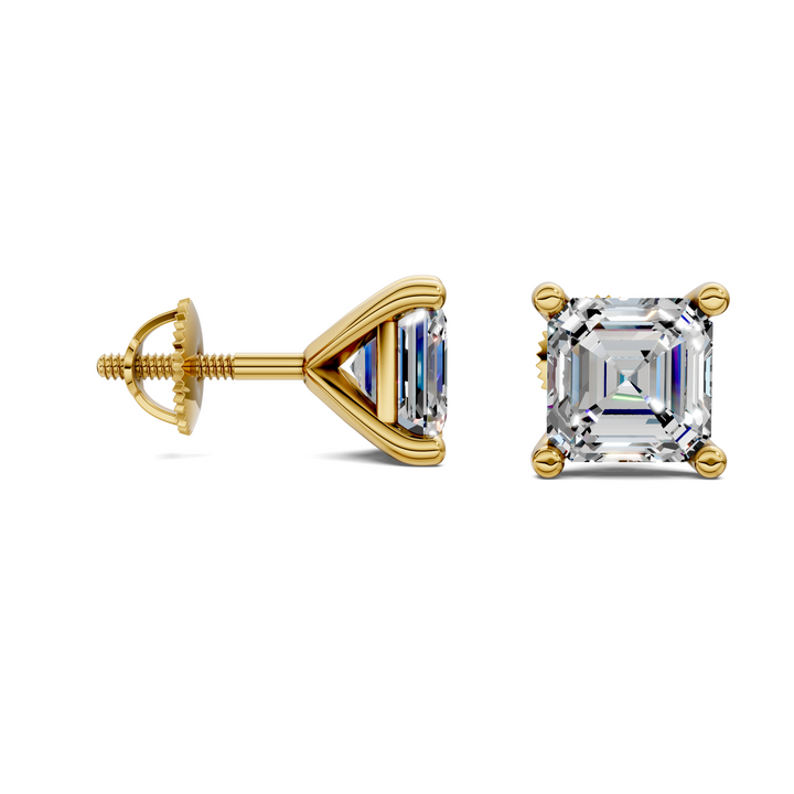 Asscher Cut Martini Stud Earrings