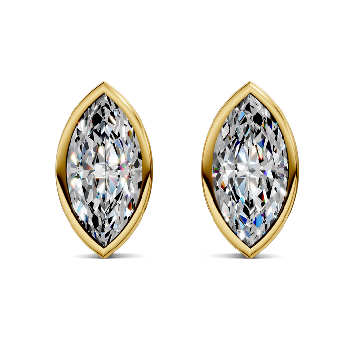 Marquise Cut Lab Diamond Bezel Stud Earrings