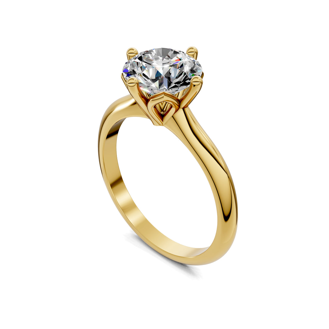 Rebecca Petal Crown Solitaire Engagement Ring