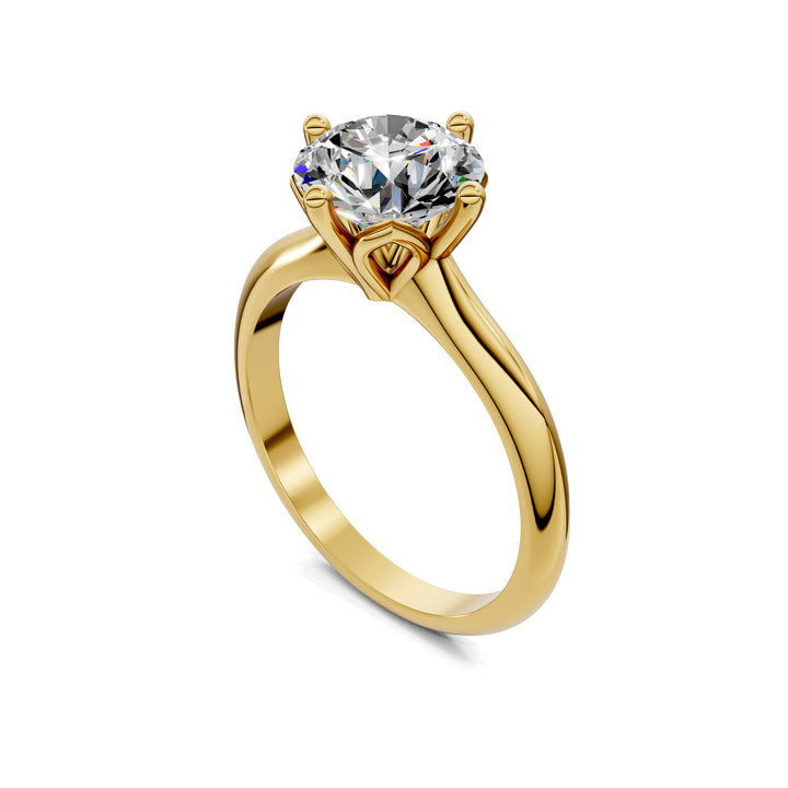Rebecca Petal Crown Solitaire Engagement Ring