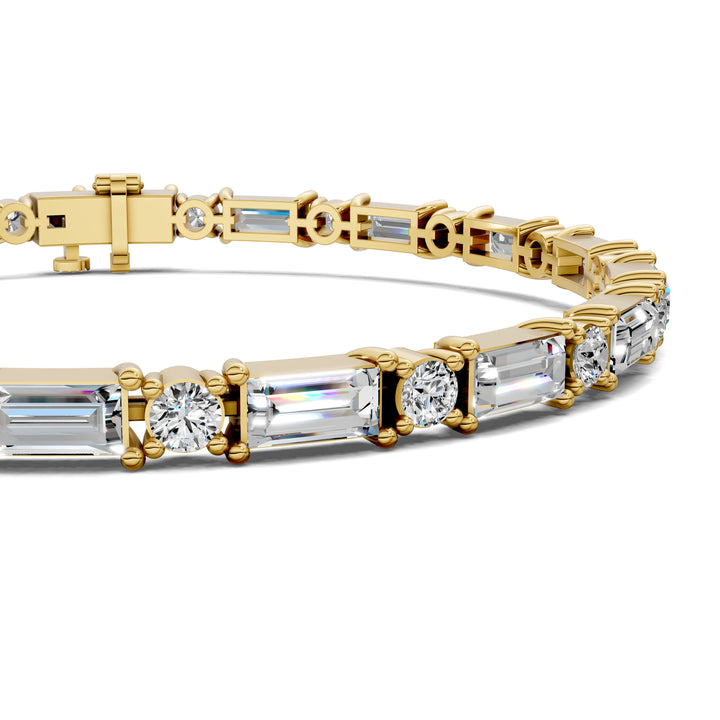 Baguette and Round Tennis Bracelet (2.5 TCW)