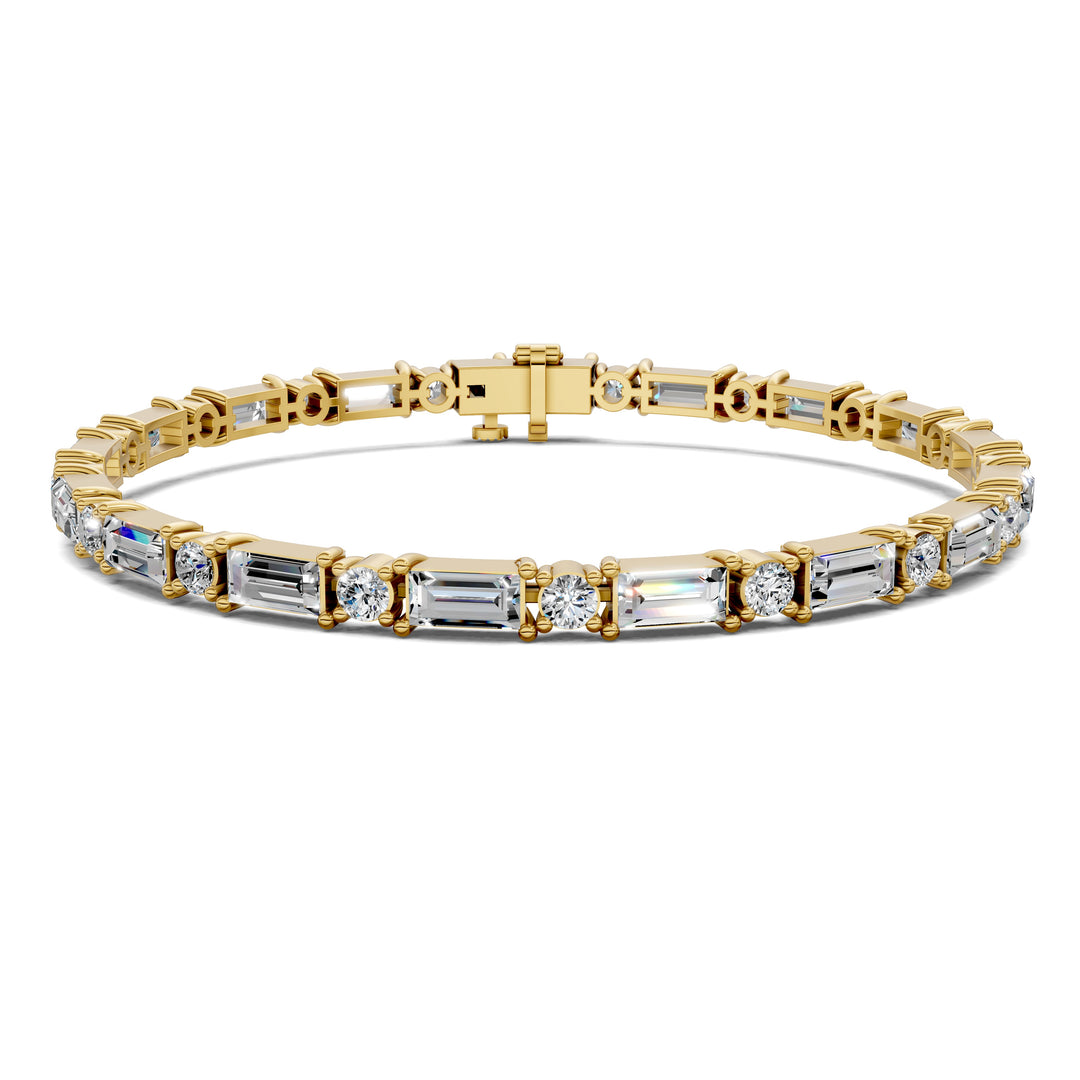 Baguette and Round Tennis Bracelet (2.5 TCW)
