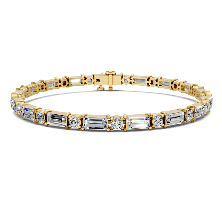 Baguette and Round Tennis Bracelet (2.5 TCW)