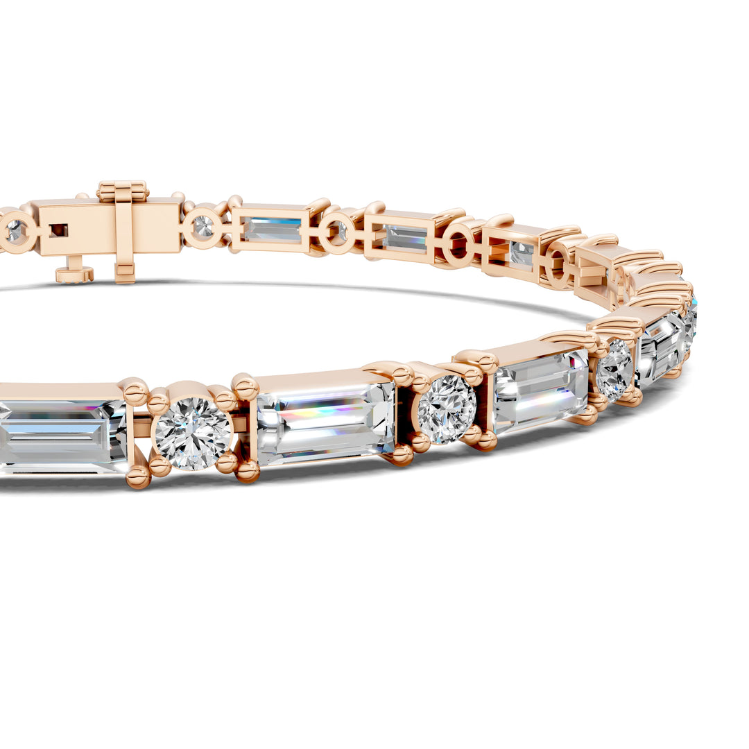 Baguette and Round Tennis Bracelet (2.5 TCW)