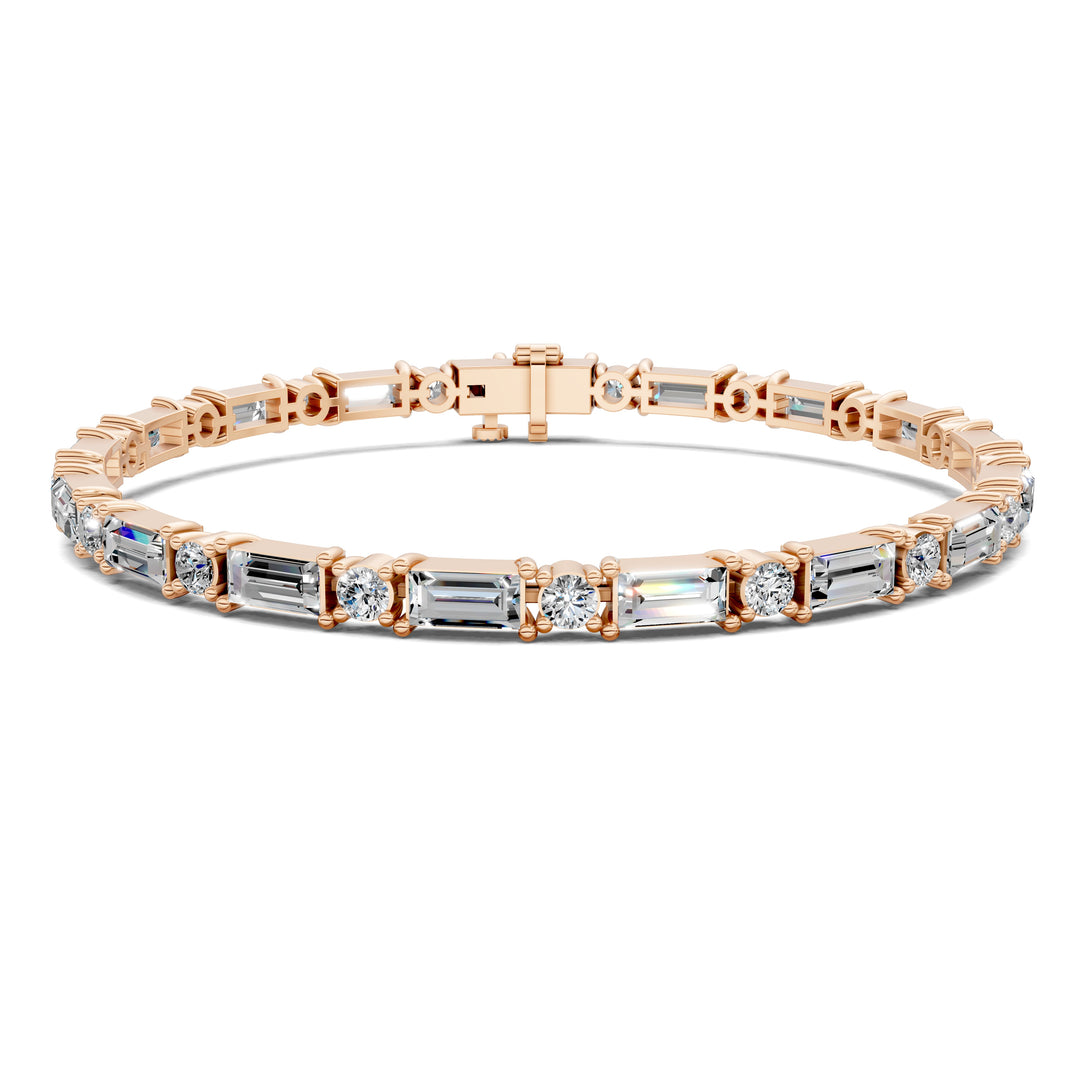 Baguette and Round Tennis Bracelet (2.5 TCW)