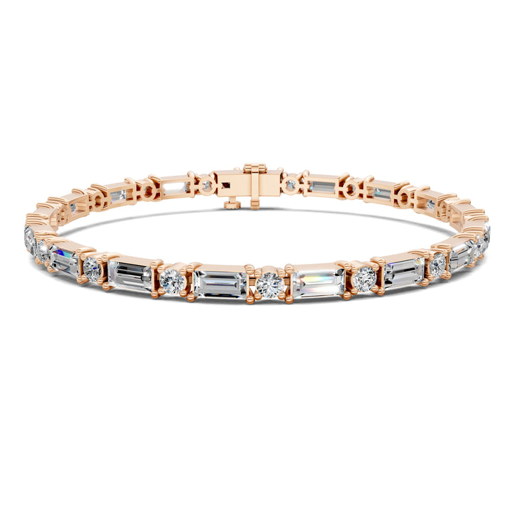 Baguette and Round Tennis Bracelet (2.5 TCW)