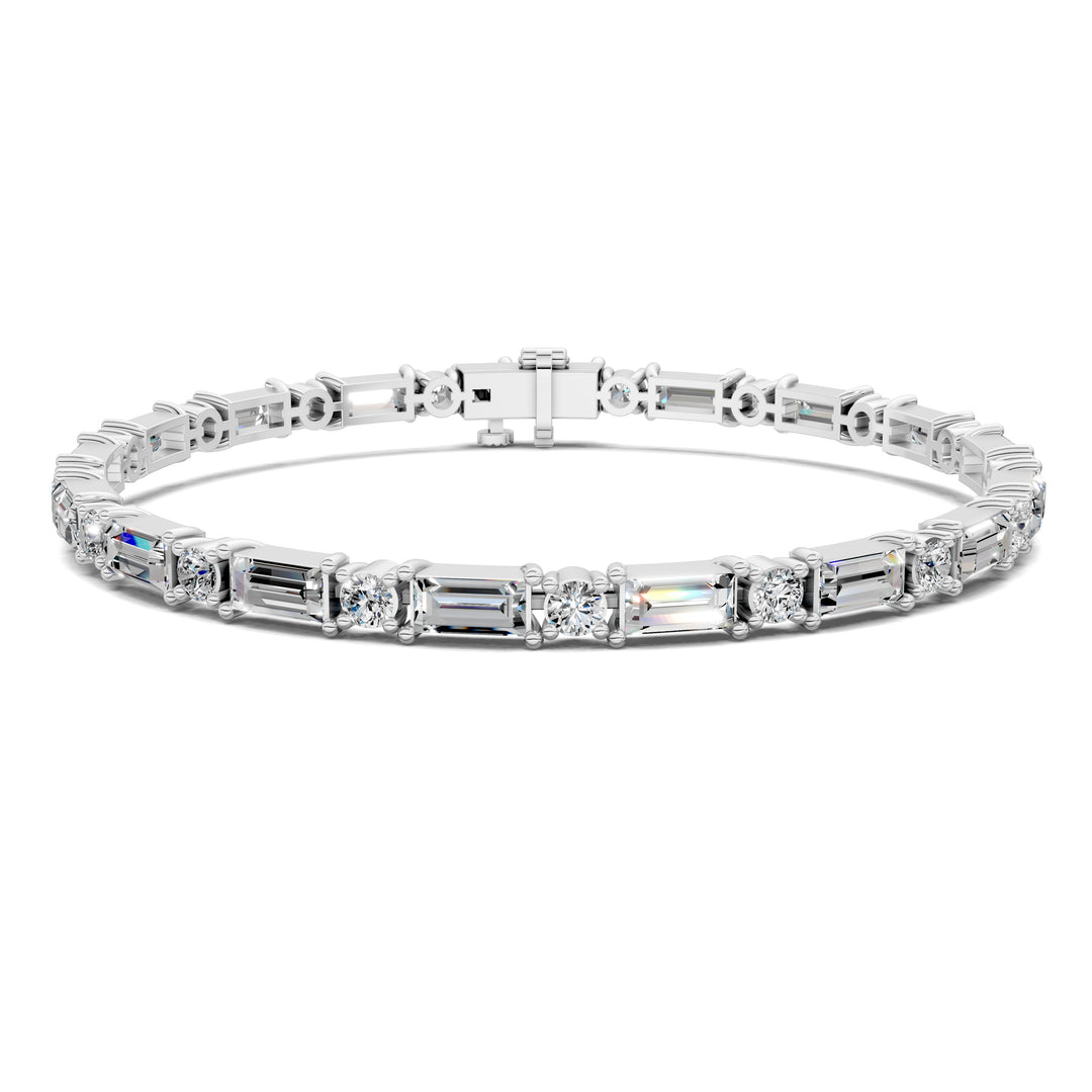 Baguette and Round Tennis Bracelet (2.5 TCW)