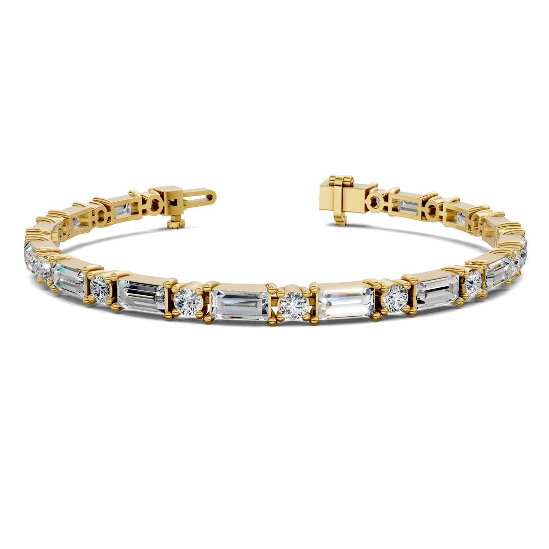 Baguette and Round Tennis Bracelet (2.5 TCW)