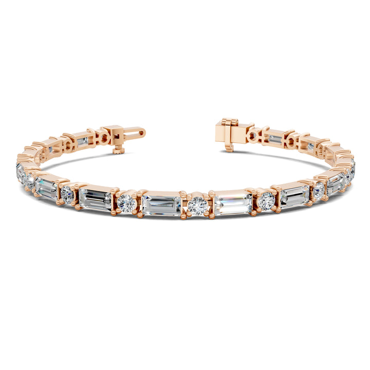 Baguette and Round Tennis Bracelet (2.5 TCW)
