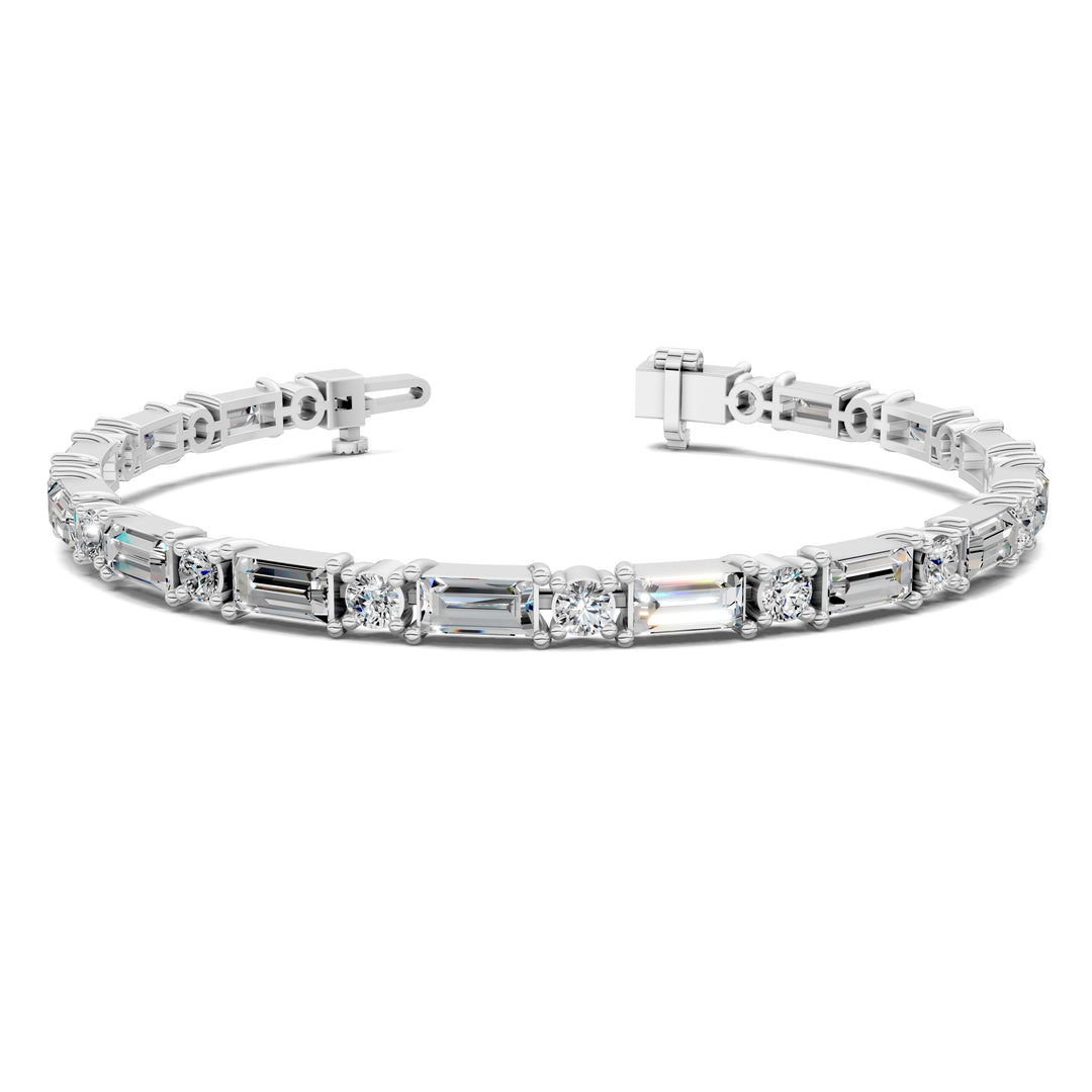 Baguette and Round Tennis Bracelet (2.5 TCW)