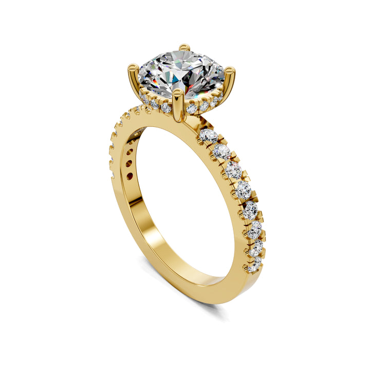 Alexandra Petite Pave and Hidden Halo Engagement Ring