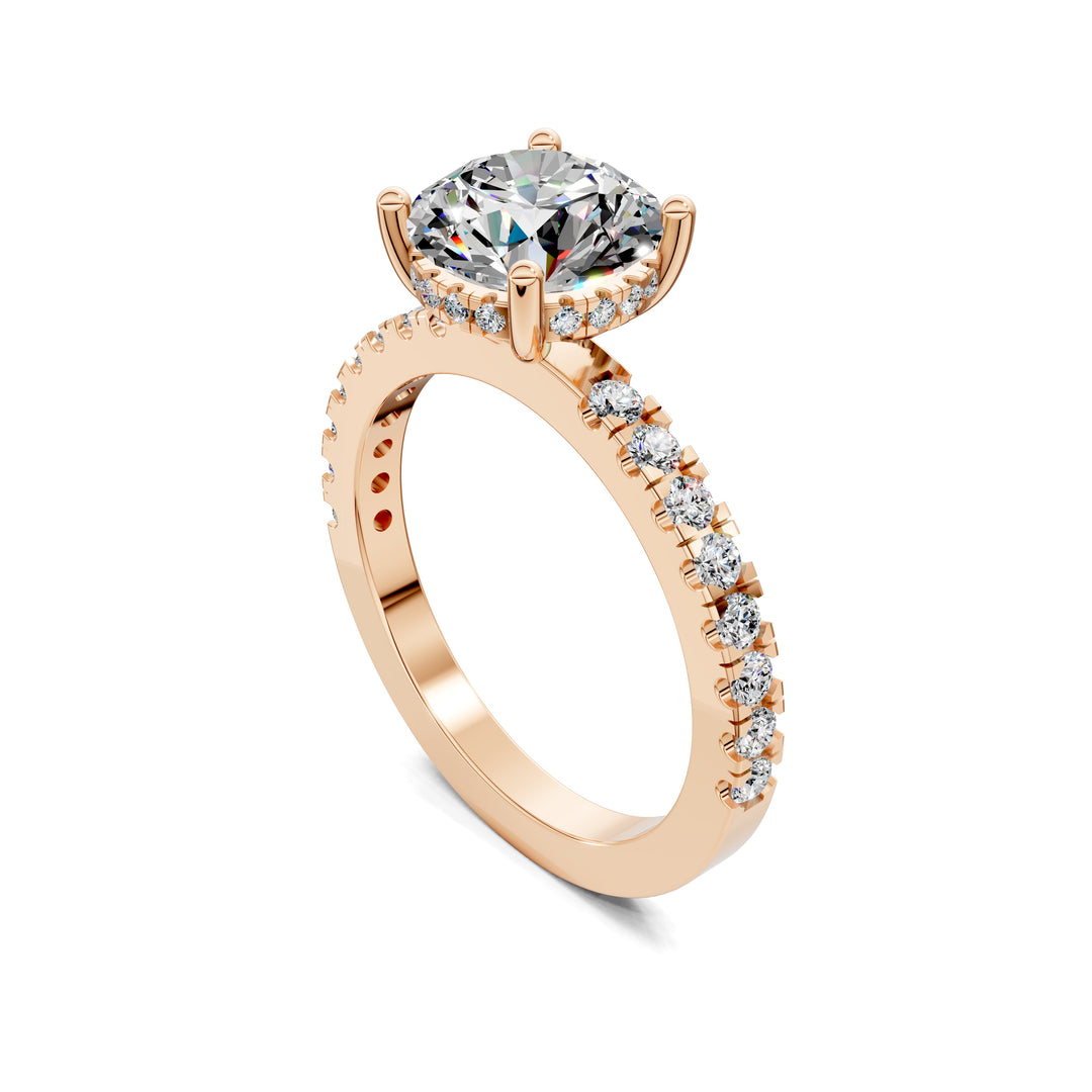 Alexandra Petite Pave and Hidden Halo Engagement Ring