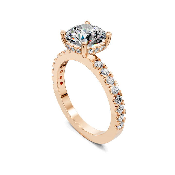SA81 - Alexandra Petite Pave and Hidden Halo Engagement Ring